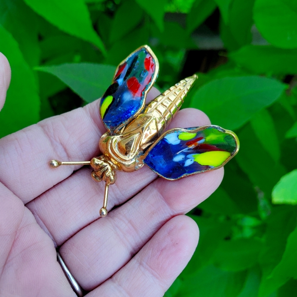 vintage hattie carnegie glass bug brooch